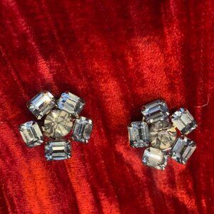 Vintage Clip on Rhinestone earrings